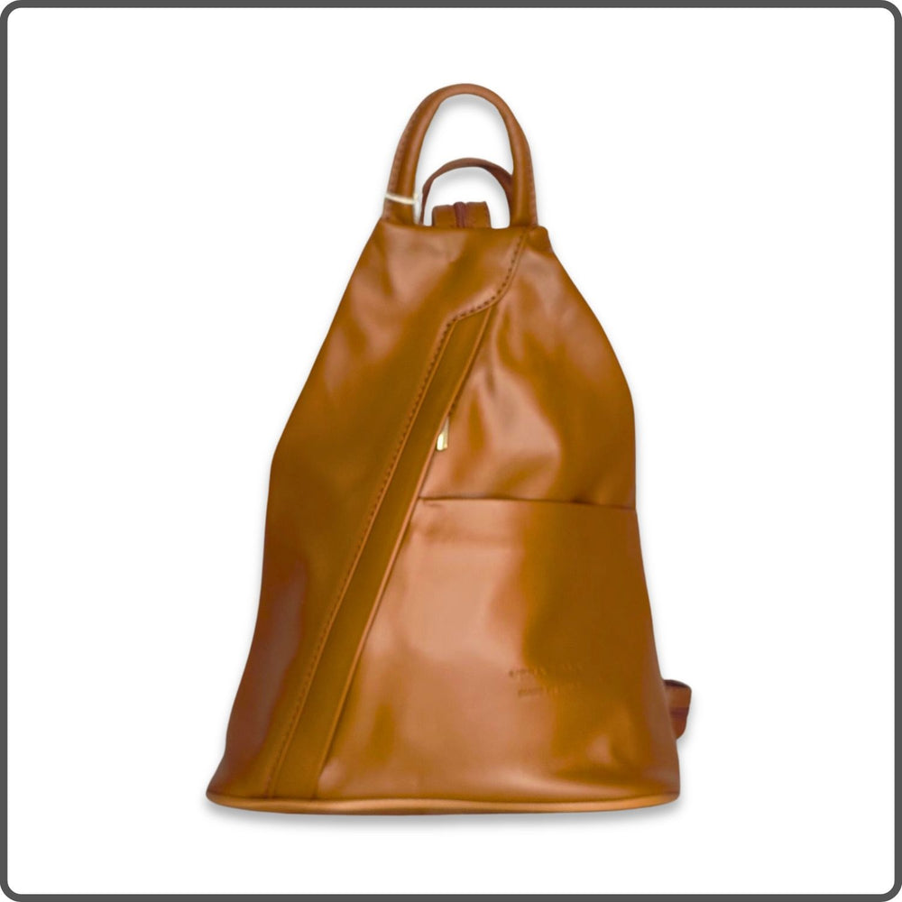 Large Soft Leather Backpack - VPR244-CAMEL