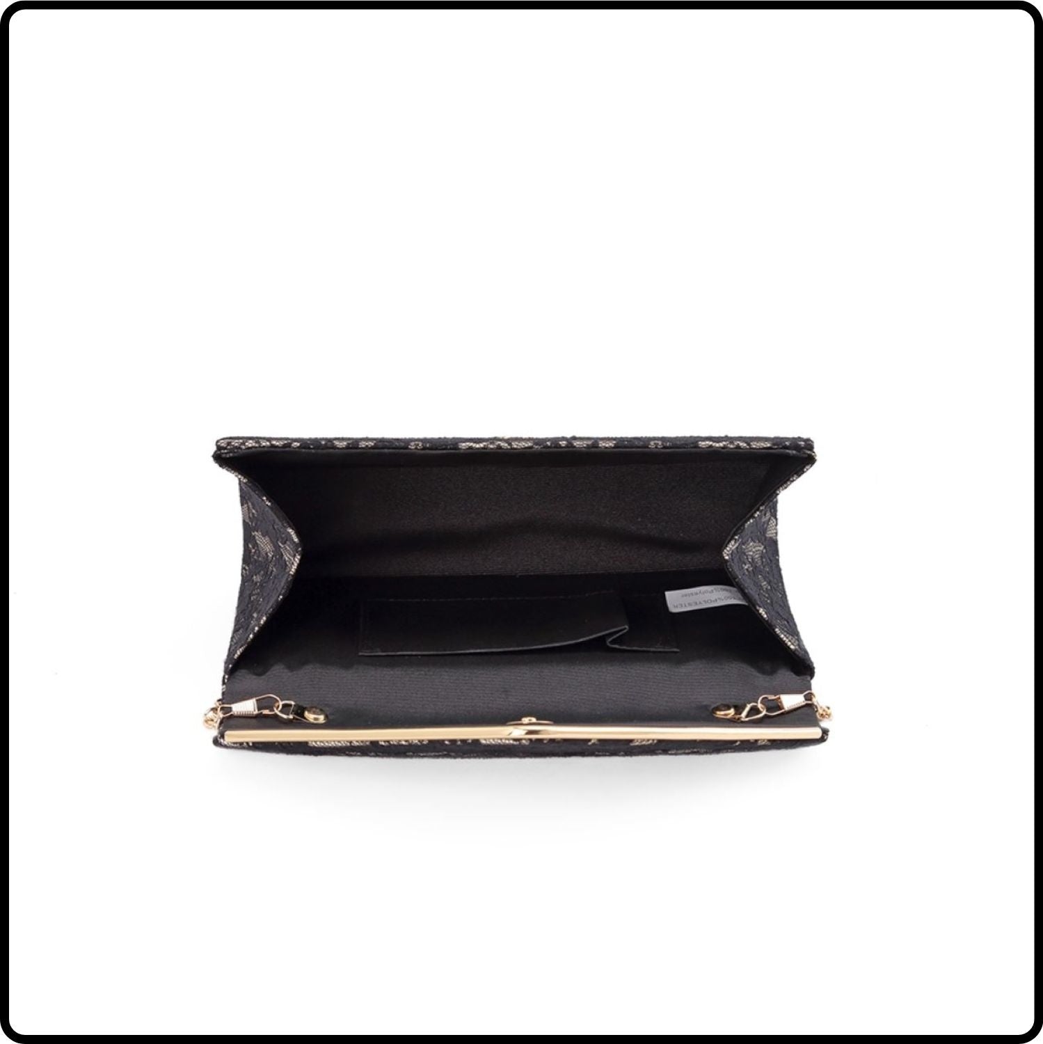 Janie Lace Envelope Clutch Bag/Black-Janie-Black