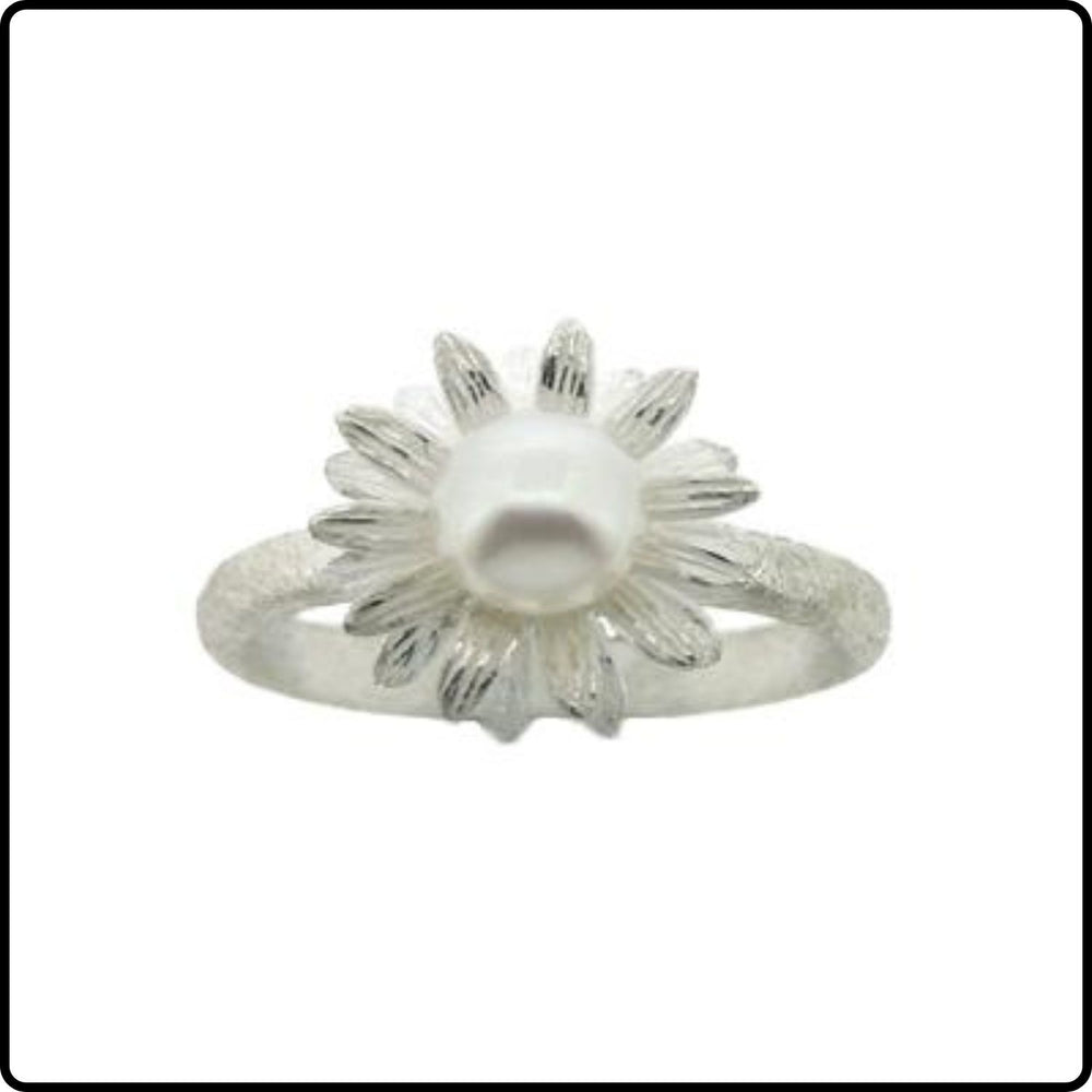 Sunflower Pearl Ring in Size P-SPRSN