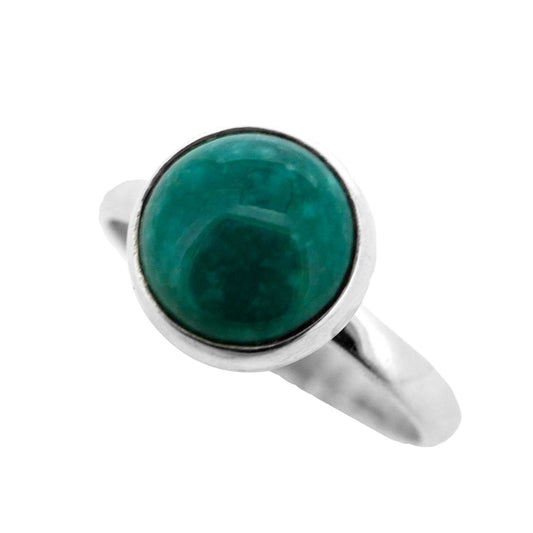 This ring in turquoise and sterling silver is absolutely gorgeous!  The decorative part of the ring measures width 8mm, height 10mm and depth 5mm.The band measures 2mm. All measurements are approximate and measured at widest/longest point.  Delivered gift boxed.