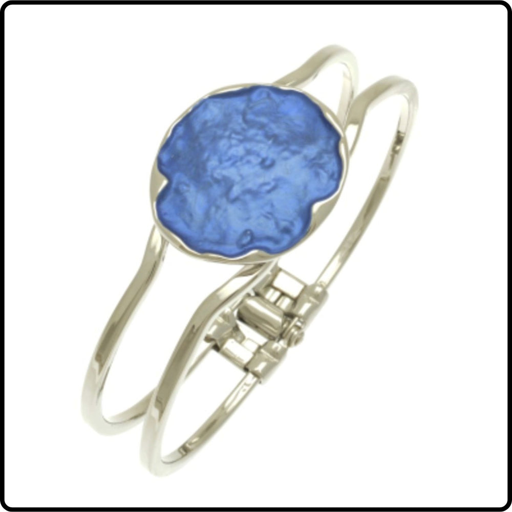 Blue Painted One Size Hinged Bangle - FB520DB