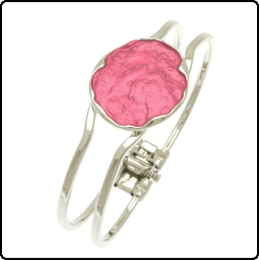 Pink Painted One Size Hinged Bangle - FB520VV