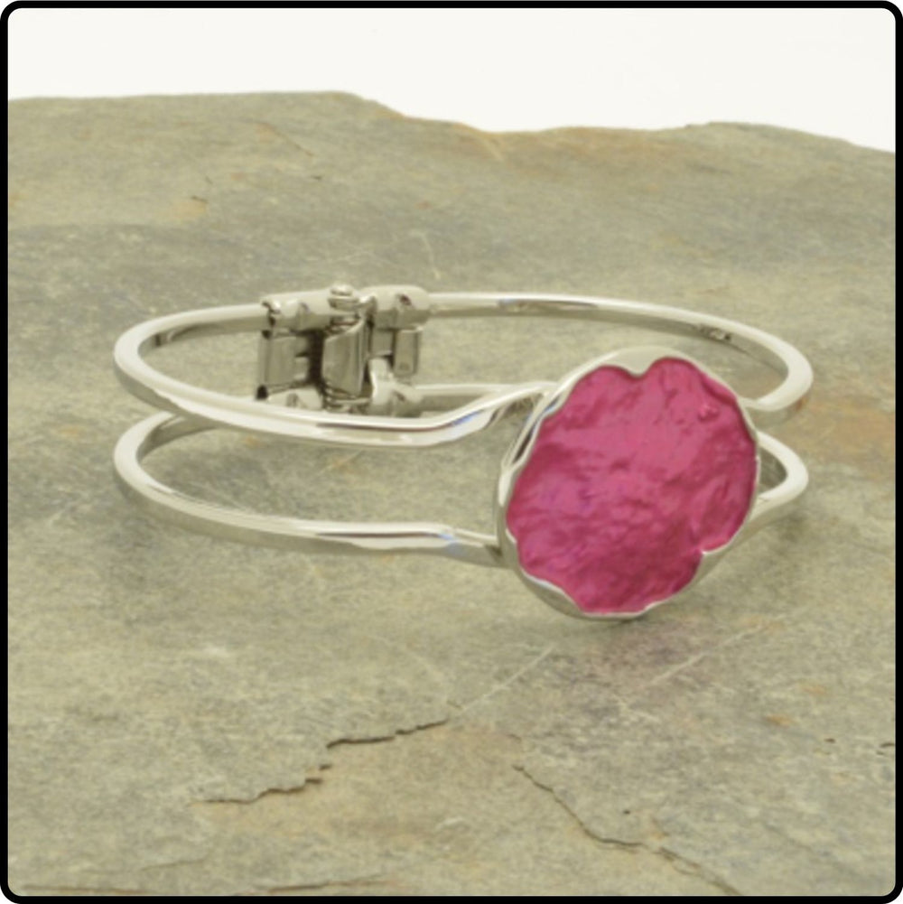 Pink Painted One Size Hinged Bangle - FB520VV