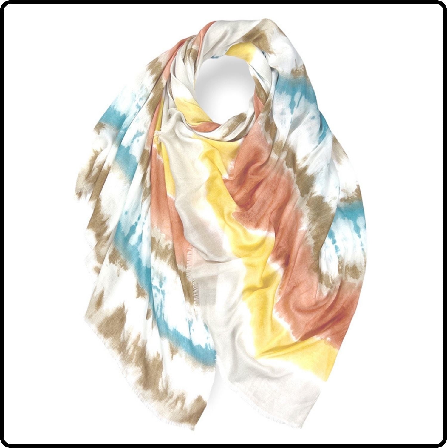 Tie dye printed scarf in mocha-SCTDM