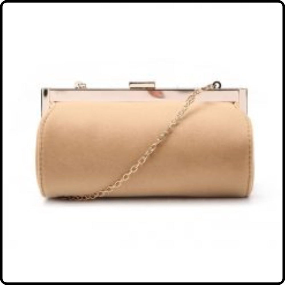 Polly Velvet Clutch Bag/Cream-Polly-Dark Cream